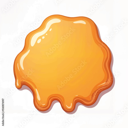 Greasy orange sauce illustration on white background, culinary concept