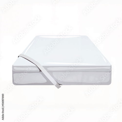 Minimalist flat illustration of a mattress strap on white background, bedding accessory