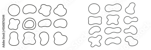 Various abstract outline shapes arranged in grid formation during daytime, showcasing creativity and design possibilities