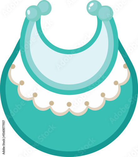 Cute baby bib with a simple design isolated on transparent background