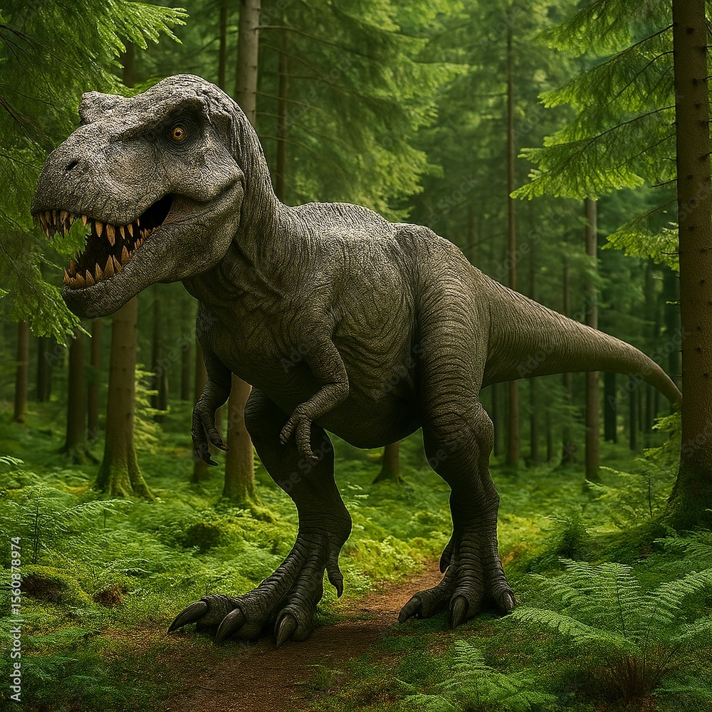 Fototapeta premium Dinosaurier Tyrannosaurus im Wald