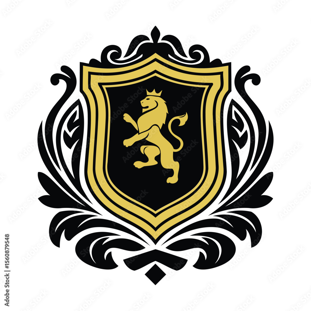 Obraz premium Classic Emblem Shield Badge Vector Illustration