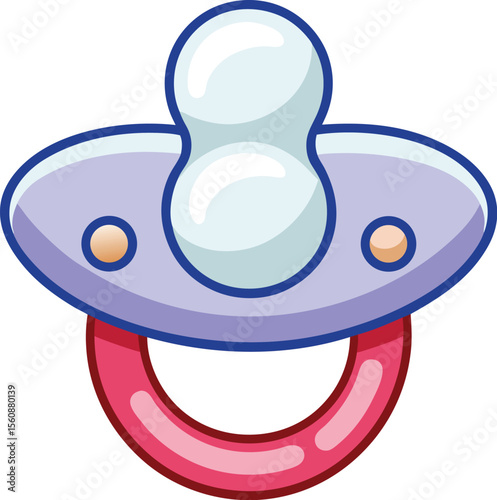 Cute baby pacifier soother for infants isolated on transparent background