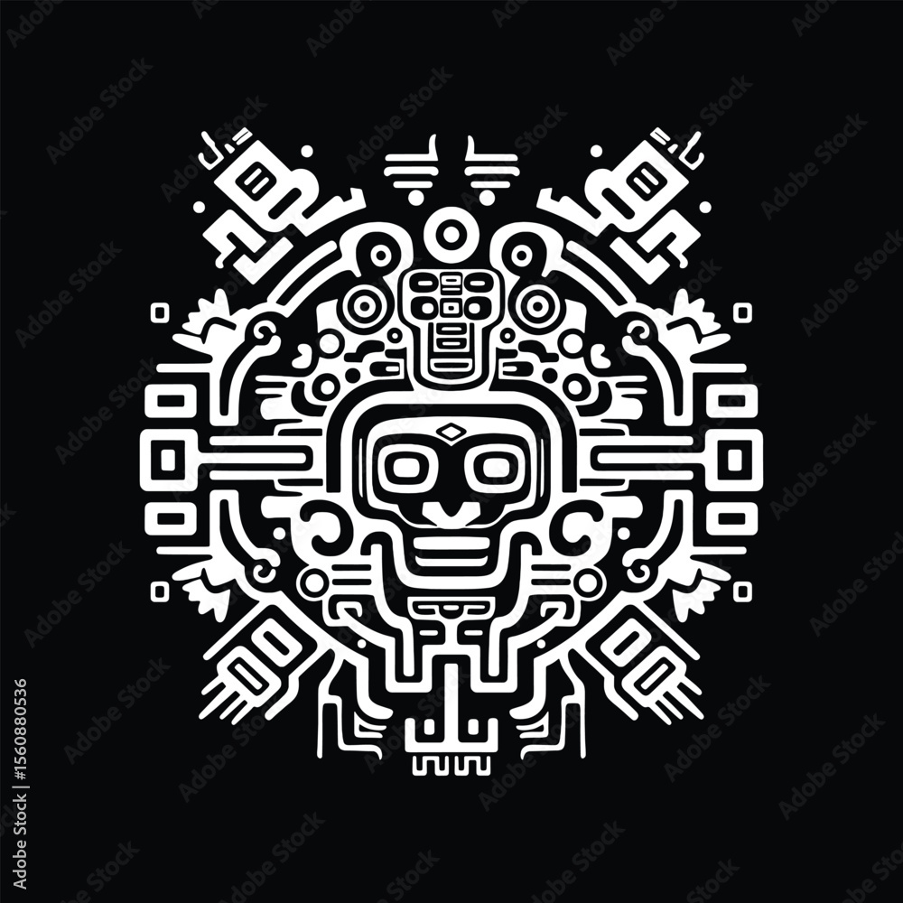 Obraz premium Aztec Tribal Decoration Vector Element 8