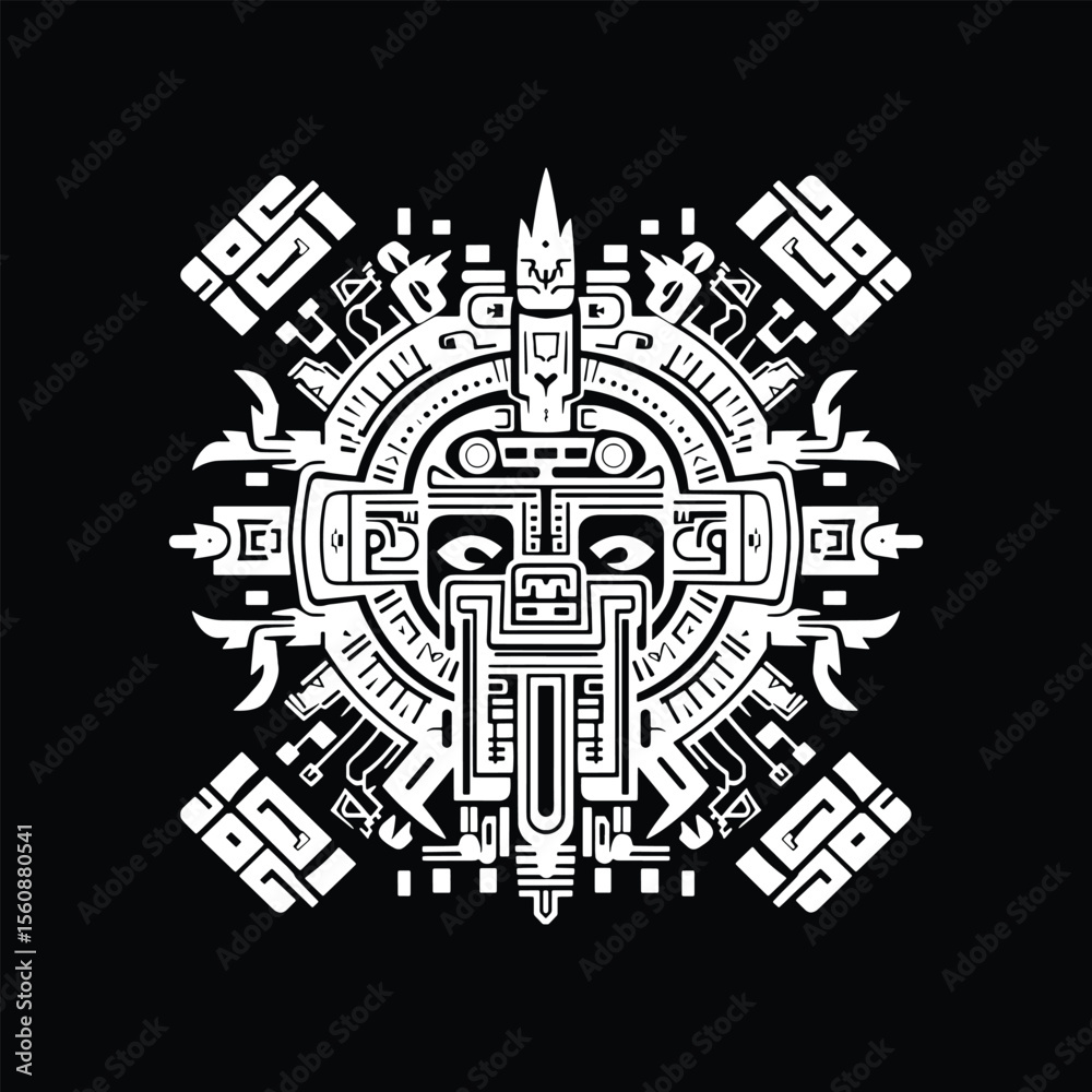 Obraz premium Aztec Tribal Decoration Vector Element 4