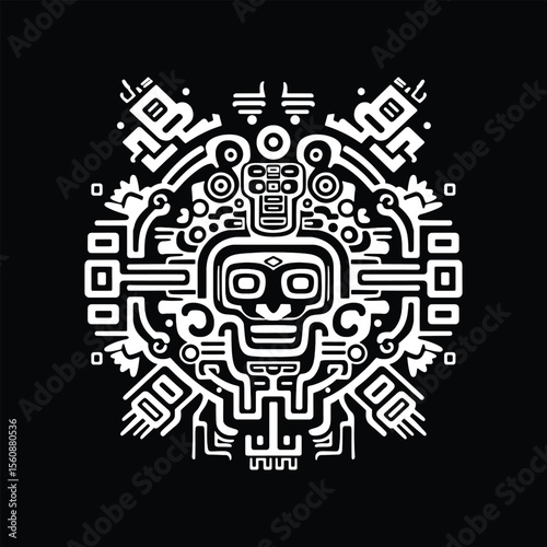 Aztec Tribal Decoration Vector Element 8