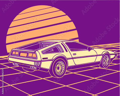 retro car vector illustration