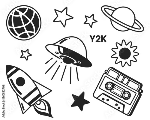 vector set of space icons