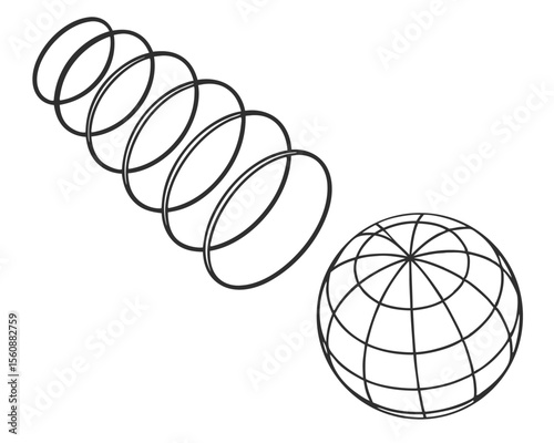 s-inspired abstract wireframe style featuring a retro futuristic grid illustration, a key technology design graphic element, and a collection of cyberpunk design styles in vector format
