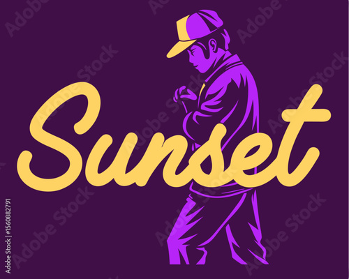 Futuristic retrowave style is embodied in this font, which boasts striped gradient glowing letters and numbers positioned on a dark background