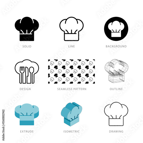 Each chef icon has its own creative design, and each design can meet the needs of different jobs. Vector illustration.