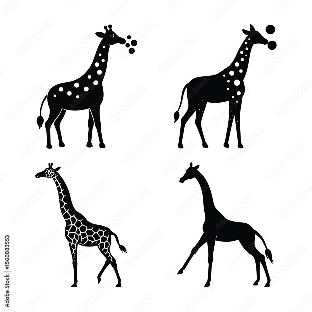 Fototapeta premium Giraffe silhouette bundle 