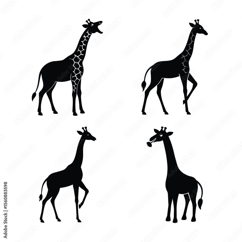 Fototapeta premium Giraffe silhouette bundle 