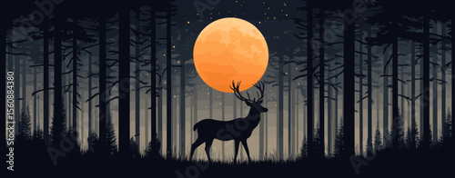 Create a slender outline of a deer using a minimalist and flat design aesthetic to convey a sense of serenity through understated details and a soothing color palette