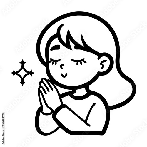 Girl making wish with closed eyes 