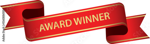 AWARD WINNER – round ribbon banner with gold frame