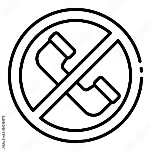 no call outline icon for focus and work time management