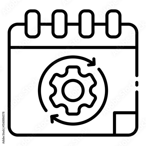 auto schedule outline icon for task planning and work routine