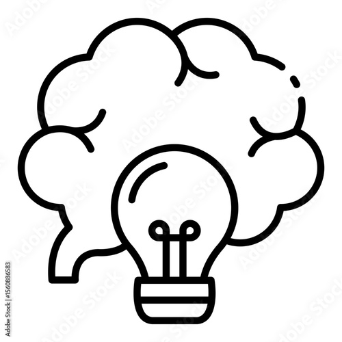 brainstorming outline icon for idea sharing and team work