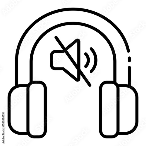 mute outline icon for distraction free office productivity zone
