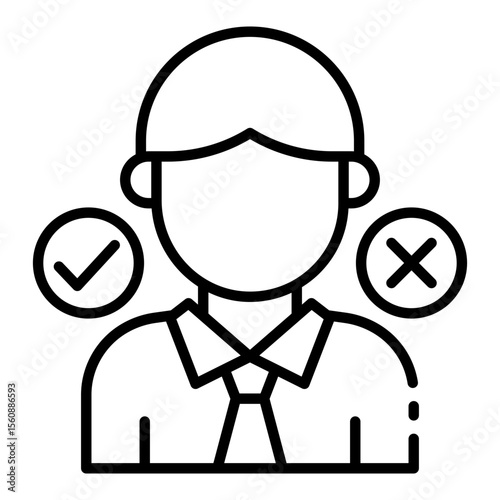 decision making outline icon for workplace task judgment