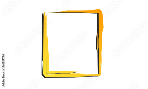 A square frame element with bold lines on a transparent background, perfect for minimalist designs, visual emphasis, or content arrangement in a clean and modern look.