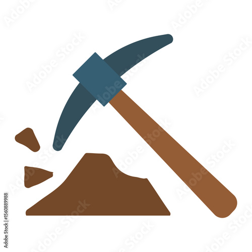 Mining tools used for excavating earth and minerals in construction and geological surveys