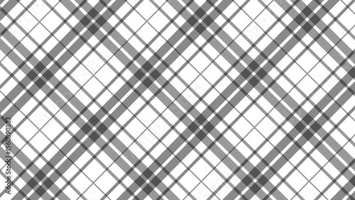 Black and white diagonal plaid fabric texture background. Luxury plaid checkered seamless pattern.
