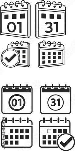 Calendar Icons Collection - Date, Schedule, and Event Planning Symbols