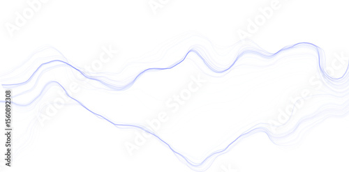 abstract organic blue wavy perlin noise flowfield as flow lines without background version 2