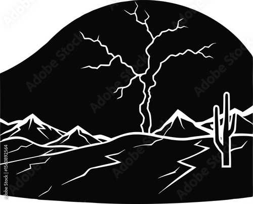Dry Lightning Over Desert, Desert Lightning Storm