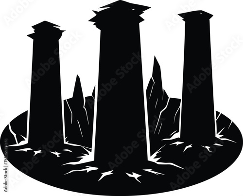 Eroded Earth Pillars, Natural Stone Columns