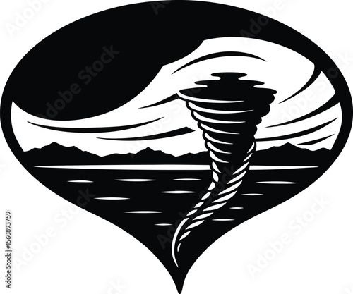 Tornado Sweeping the Plains, Violent Funnel Cloud