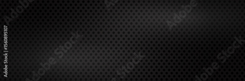 Black metal texture steel background. Perforated sheet metal. vector