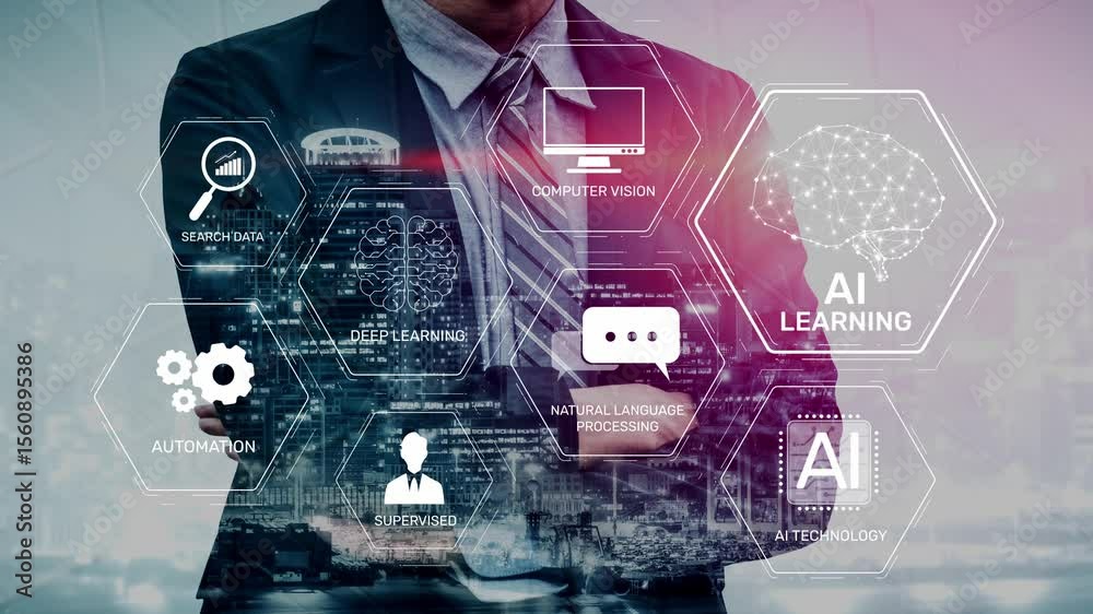 AI learning system involves deep learning, supervised machine learning ...