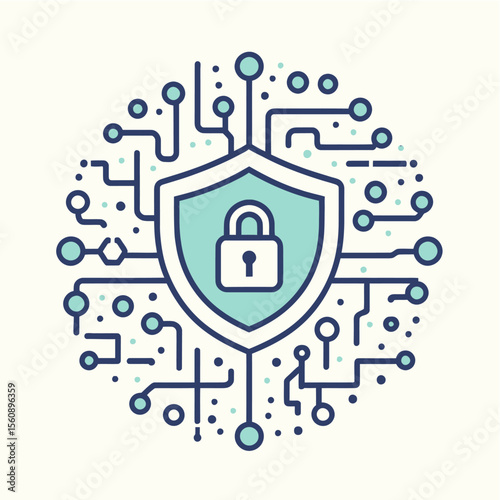Cyber Security Logo Vector for Data Protection and Network Safety

