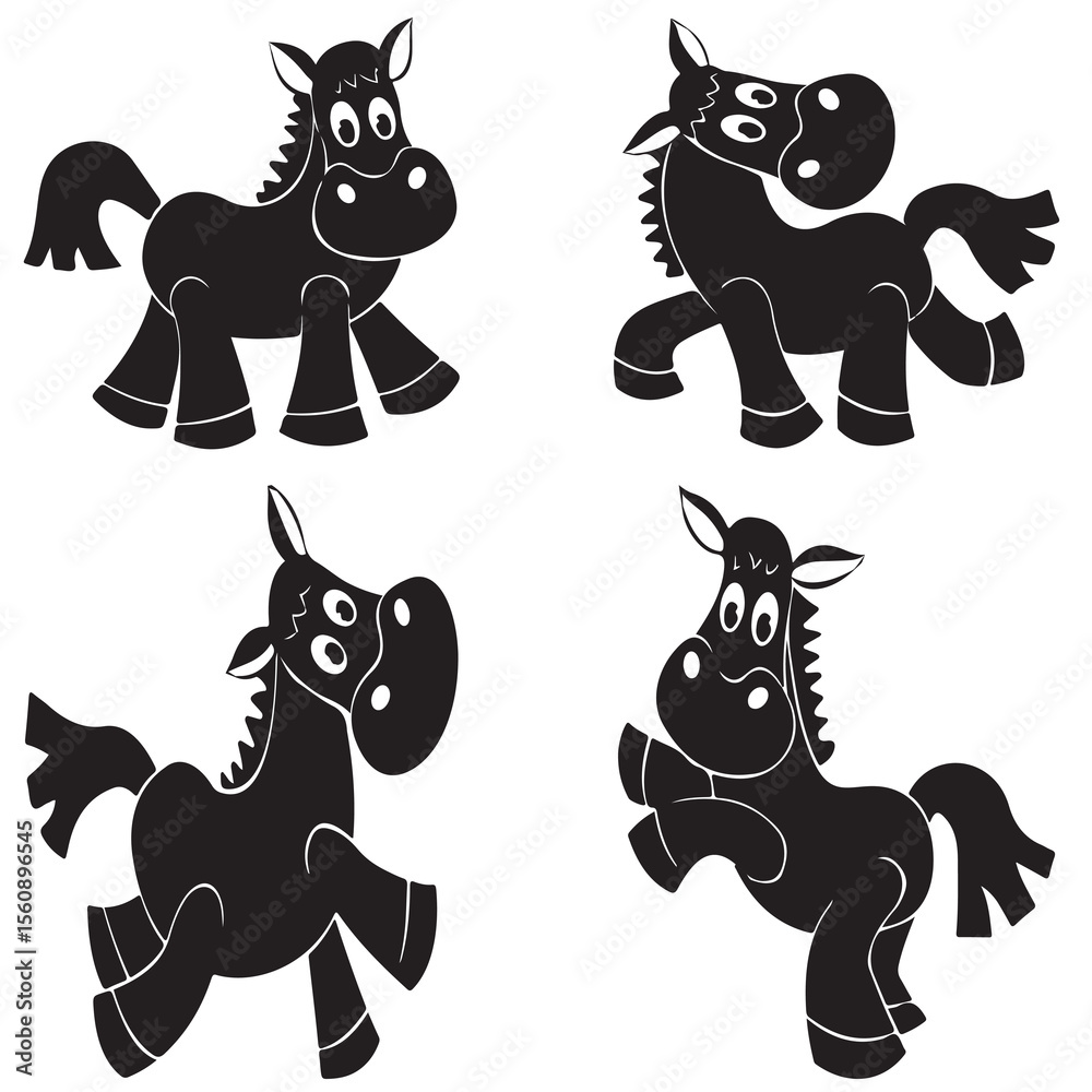 Naklejka premium World Horse day vector set-15