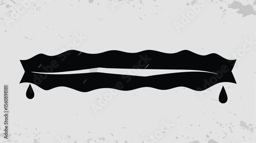 Abstract silhouette design of crying lips symbolizing sorrow and sadness