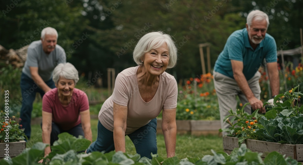 custom made wallpaper toronto digitalJoyful Senior Citizens Gardening Together Cultivating Community and Wellness