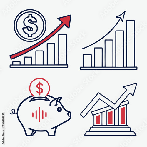 "Coin Growth Icon – Financial Investment and Profit Increase Symbol"AI/EPS/PNG