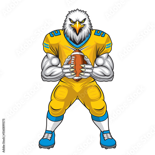 american football mascot eagle vector illustration rugby eagle design