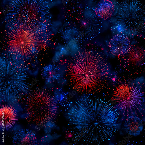 Blend neurodiversity with fireworks, red and blue accents on July 4th.