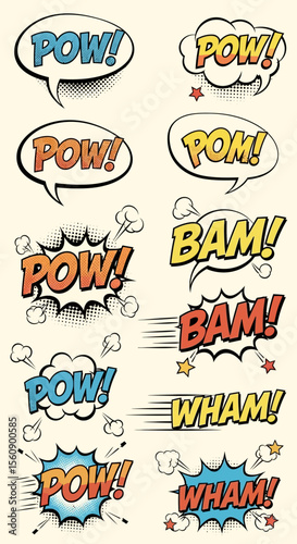 Comic Book Speech Bubbles Set