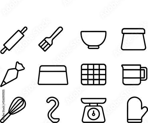 Variety of drinks illustrated with simple line art featuring cups, glasses, and bottles in different shapes and styles