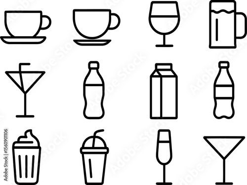Variety of seafood illustrations including fish, shellfish, and crustaceans in a simple design