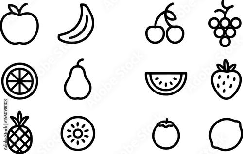 Dairy product icons featuring milk, cheese, butter, and other items on a minimalistic layout