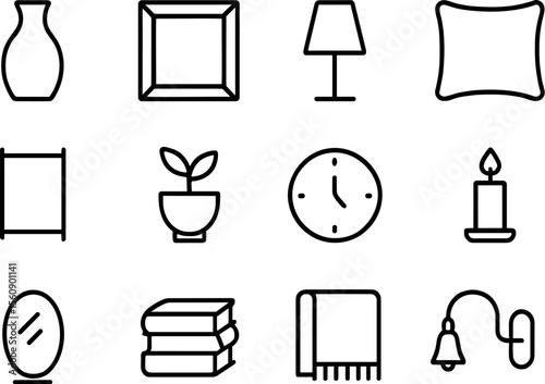 Decorative elements for enhancing home aesthetics displayed in a minimalist layout featuring various items like vases and clocks