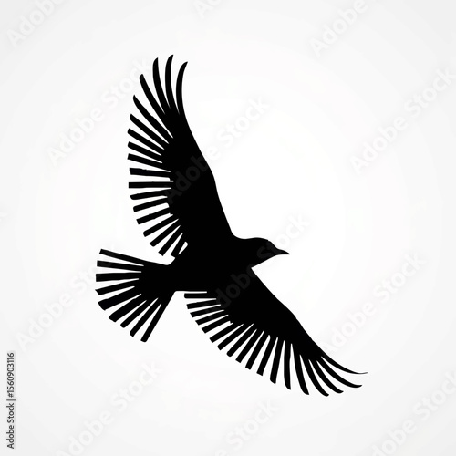 Stylized bird soars, abstract lines define modern avian flight design.
