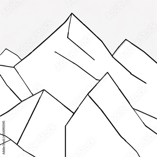 Striking mountain range sketch captures the majesty of nature in minimalist style.
