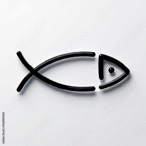 Abstract fish outline crafted with geometric lines creates a modern design element.
